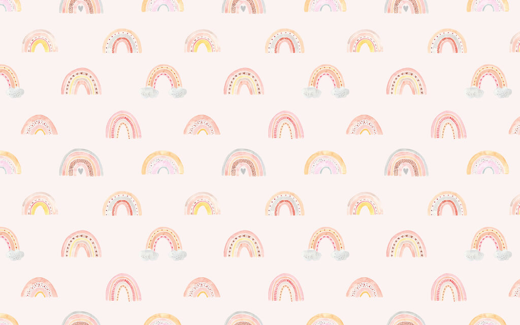 Piccoli arcobaleni su rosa — design completo