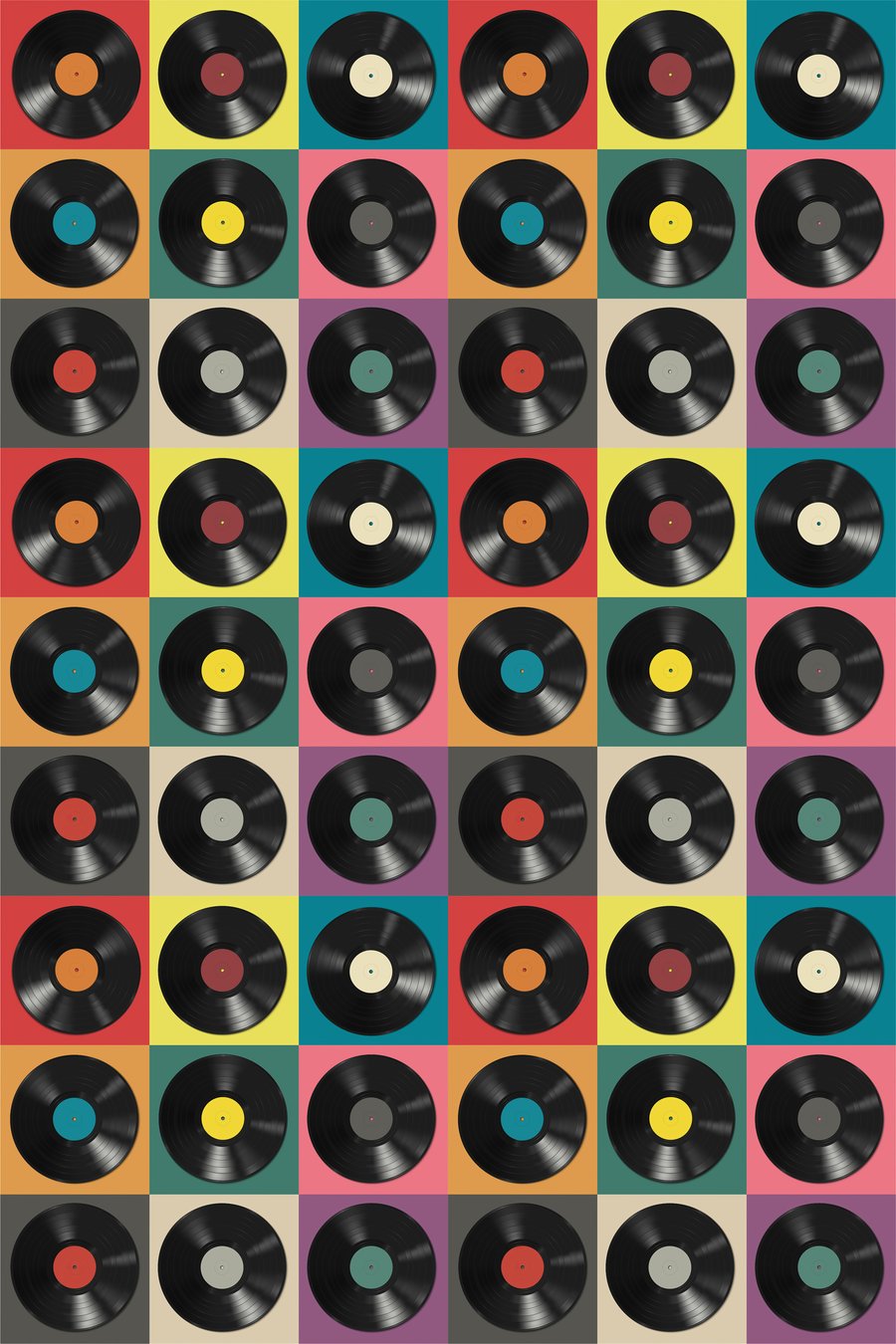Dischi di vinile colorati — design completo
