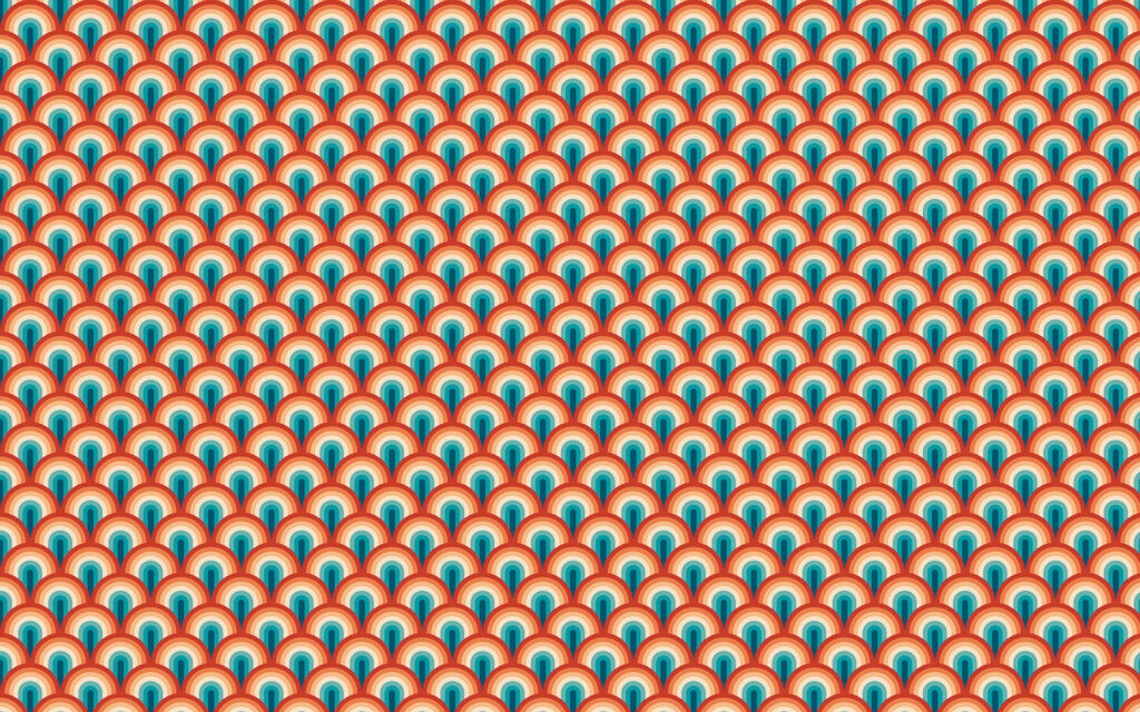 Ventagli turchesi e arancio — design completo