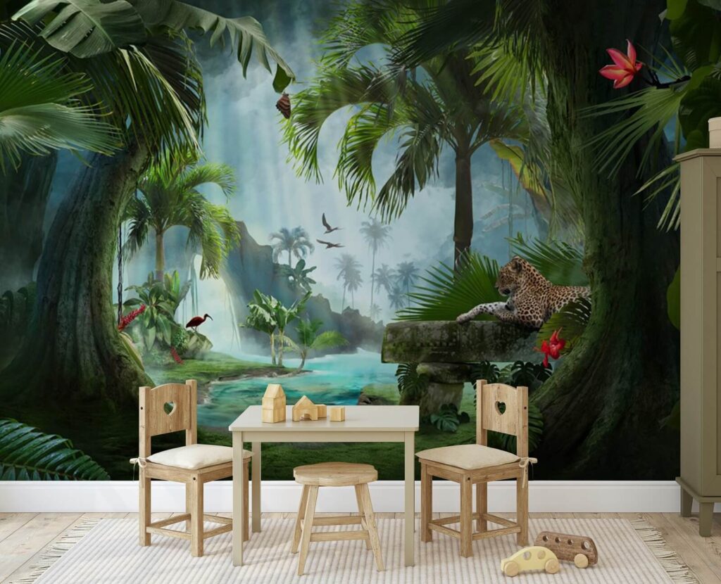 Valle tropicale tra tronchi — ambiente 1