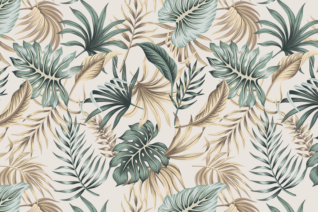 Foglie in verdi tenui — design completo