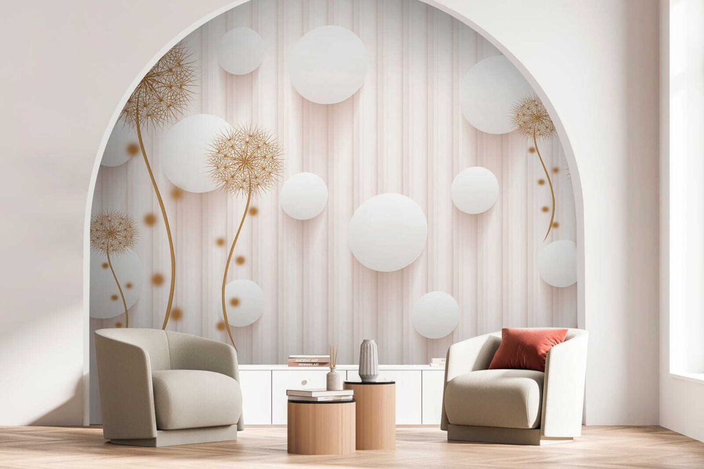 Soffioni e cerchi bianchi — ambiente 1