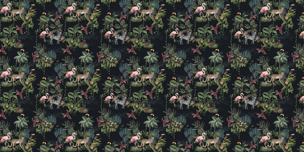 Fenicotteri nella notte — design completo