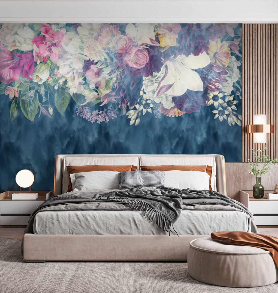 Fiori su blu profondo — ambiente 4