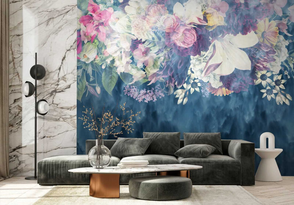 Fiori su blu profondo — ambiente 5