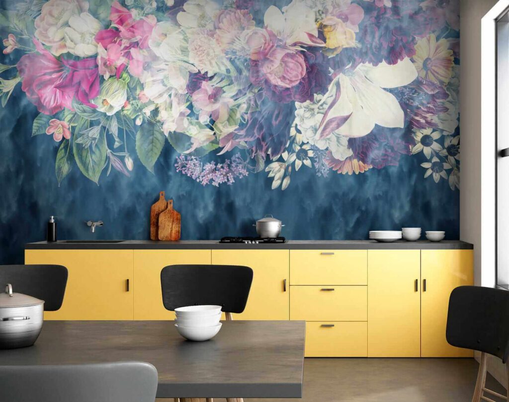 Fiori su blu profondo — ambiente 8