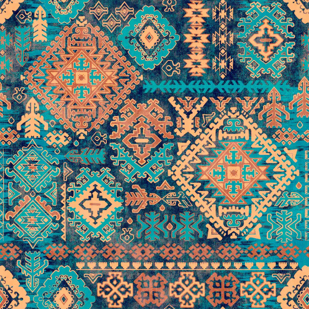 Rombi blu e arancio — design completo