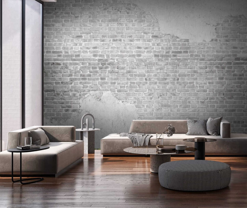 Muro scrostato in grigio — ambiente 1
