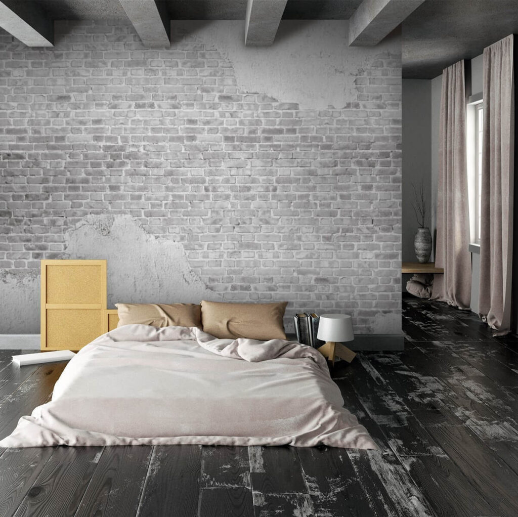 Muro scrostato in grigio — ambiente 2