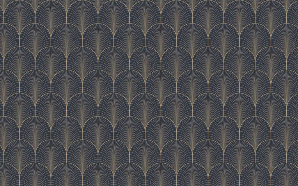 Ventagli dorati in file — design completo