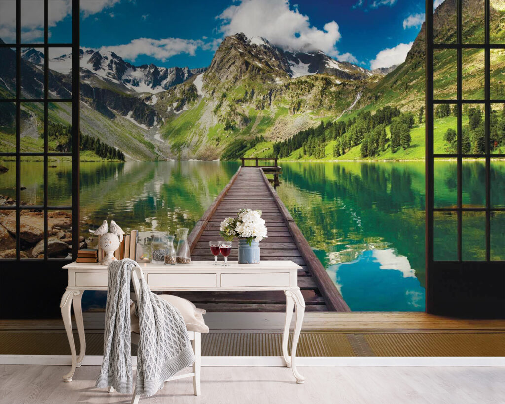 Pontile sul lago limpido — ambiente 3