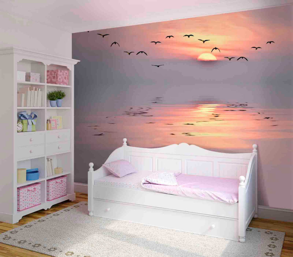 Uccelli sul mare rosa — ambiente 3