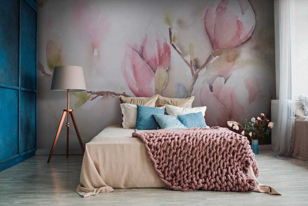Magnolia ad acquerello rosa — ambiente 2