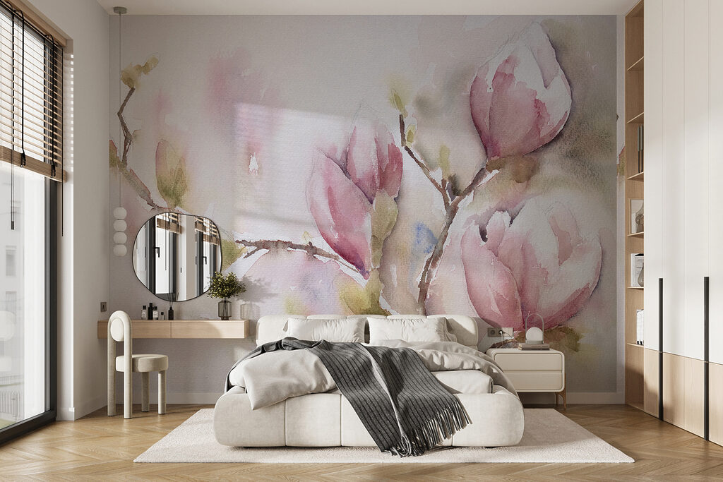 Magnolia ad acquerello rosa — ambiente 11