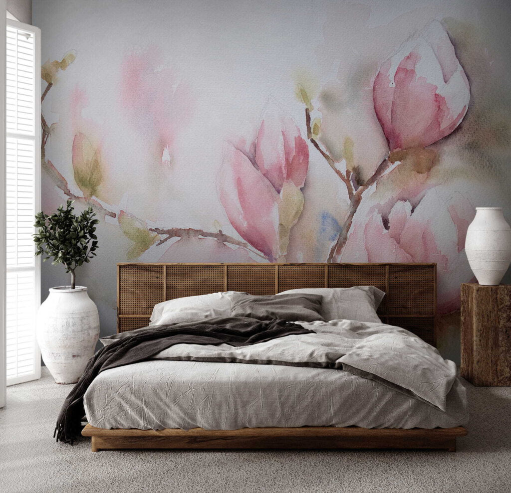 Magnolia ad acquerello rosa — ambiente 3