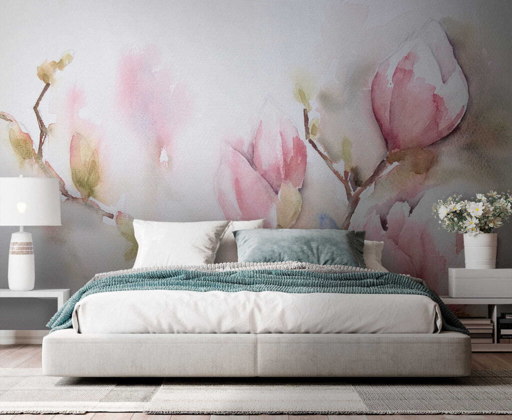 Magnolia ad acquerello rosa — ambiente 5