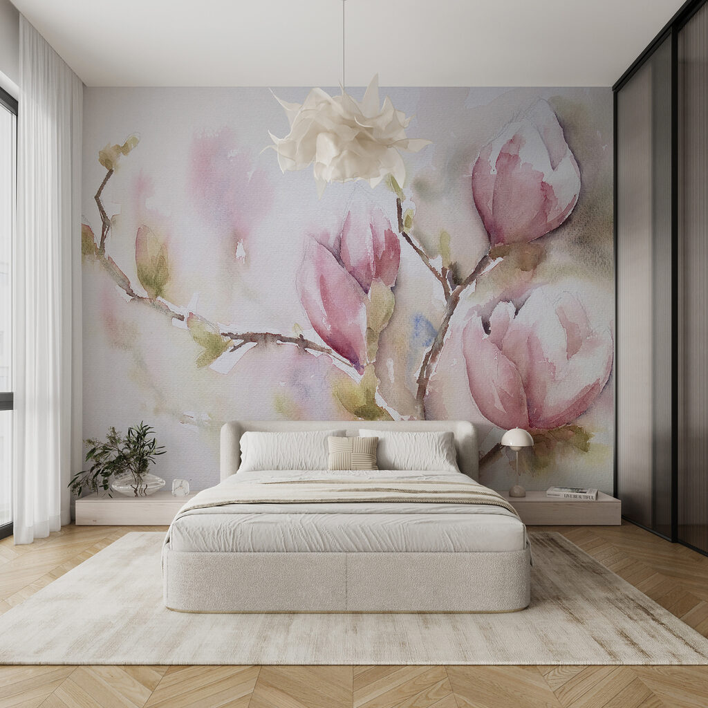 Magnolia ad acquerello rosa — ambiente 12