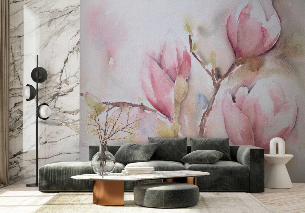 Magnolia ad acquerello rosa — ambiente 8