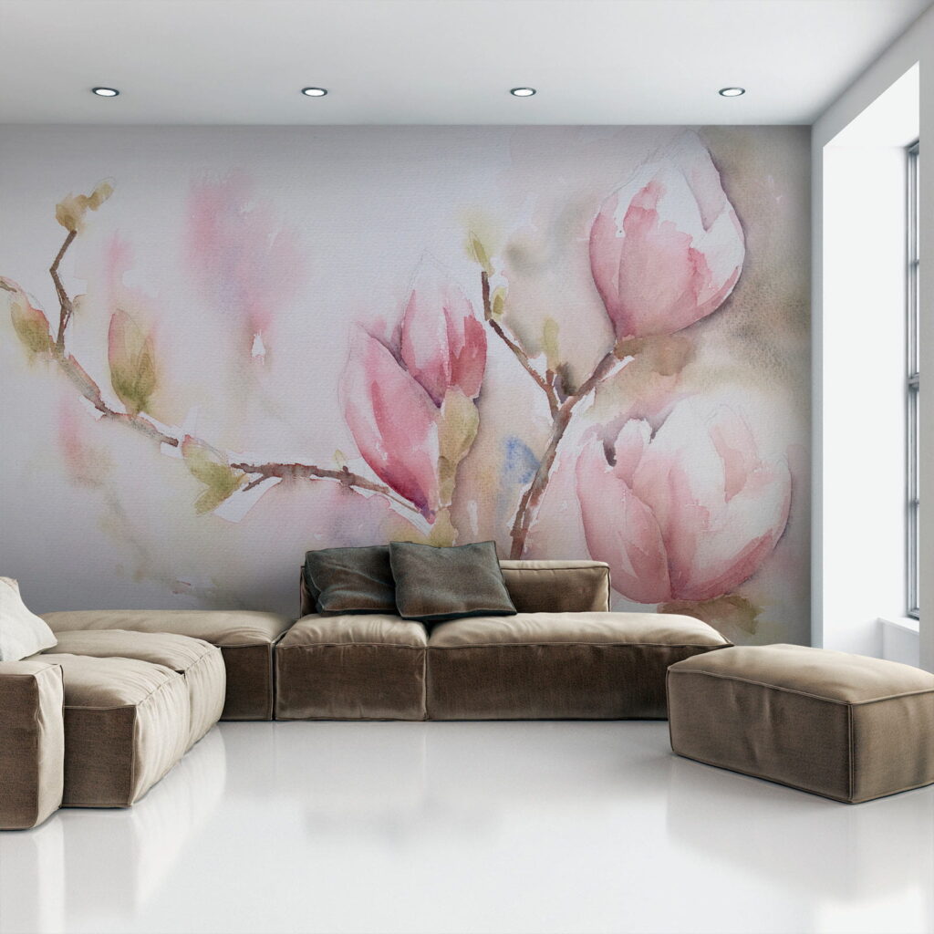Magnolia ad acquerello rosa — ambiente 9