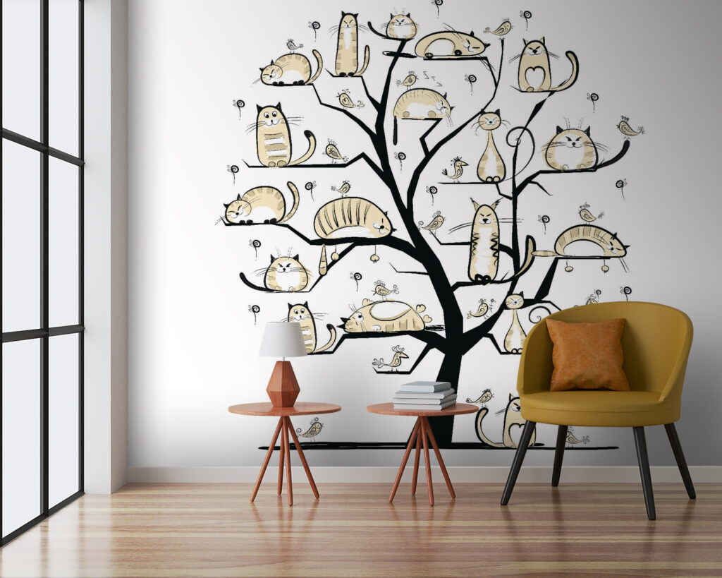 Gatti sull’albero in un ambiente