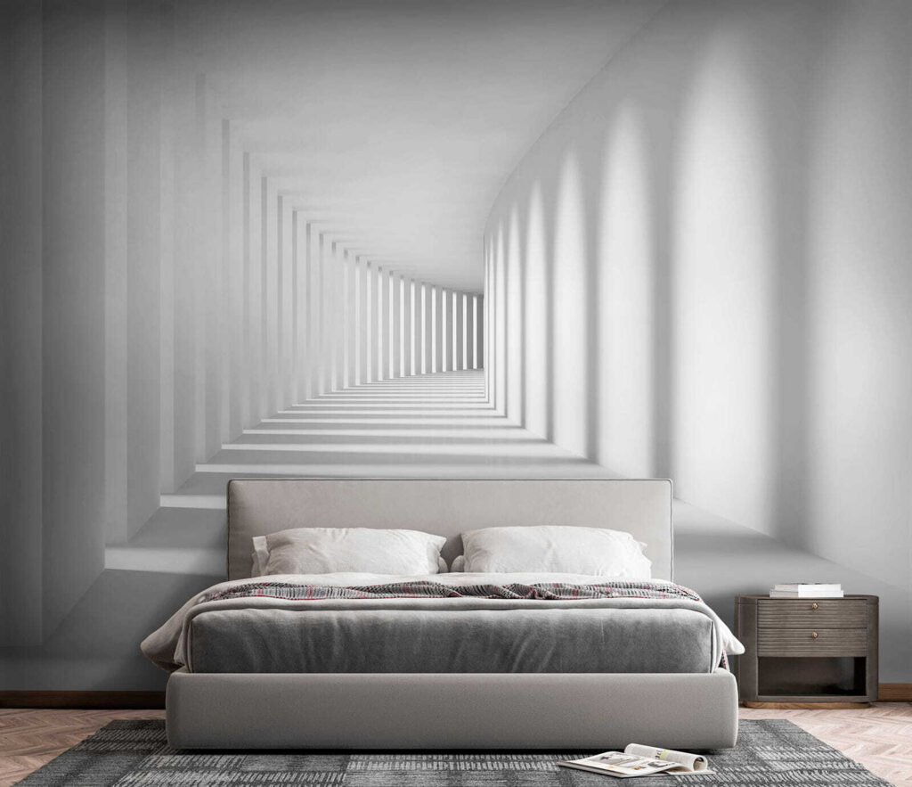 Corridoio bianco e ombre — ambiente 3