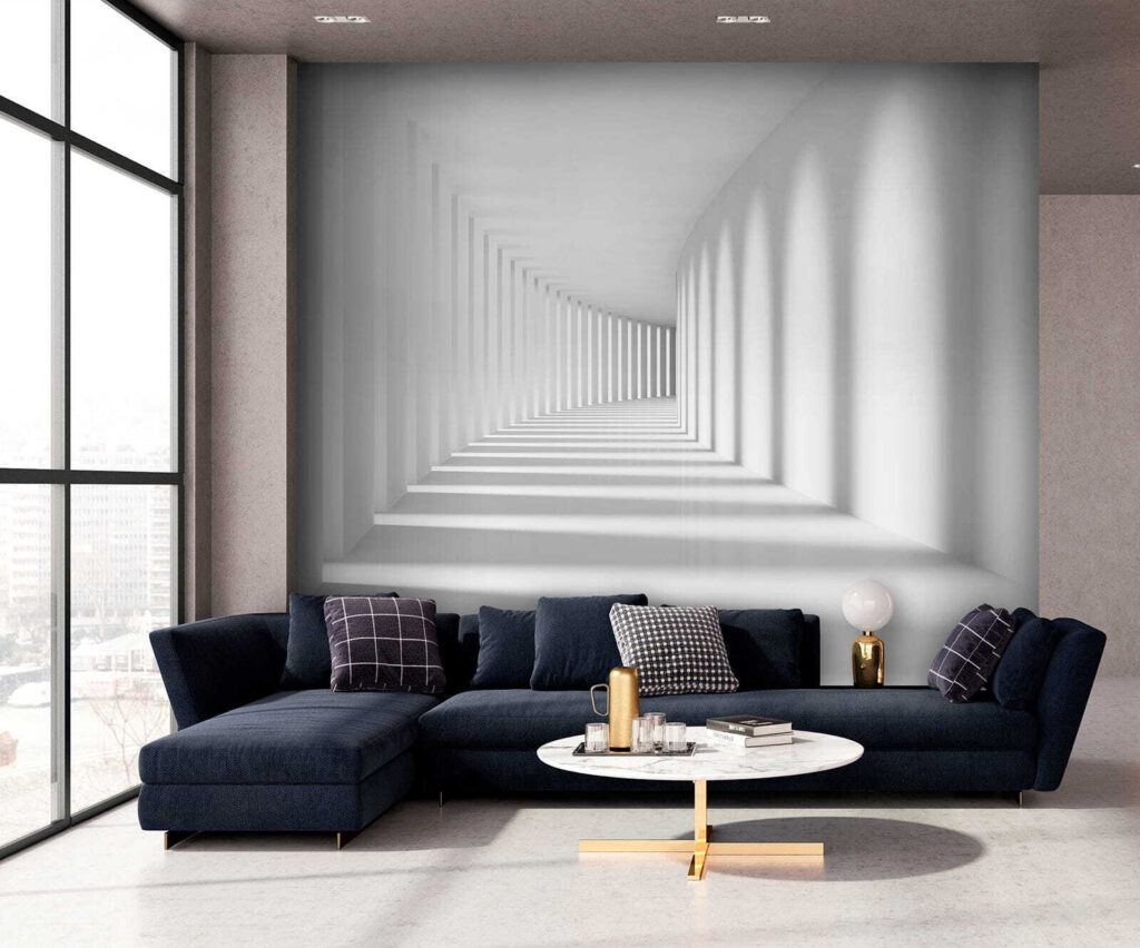 Corridoio bianco e ombre — ambiente 4