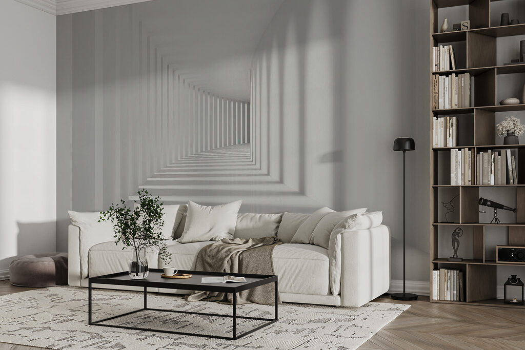 Corridoio bianco e ombre — ambiente 11