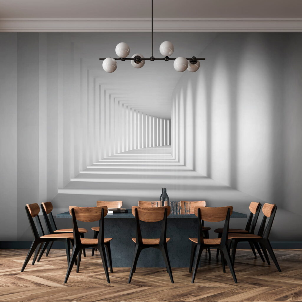 Corridoio bianco e ombre — ambiente 10