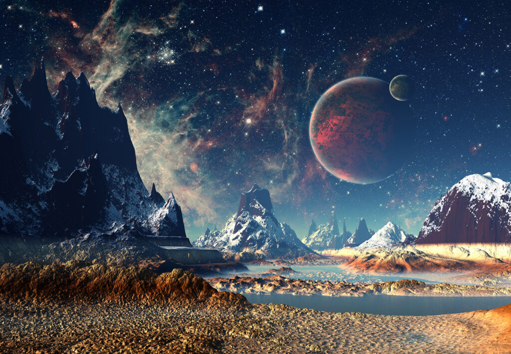 Pianeti sopra le montagne — design completo
