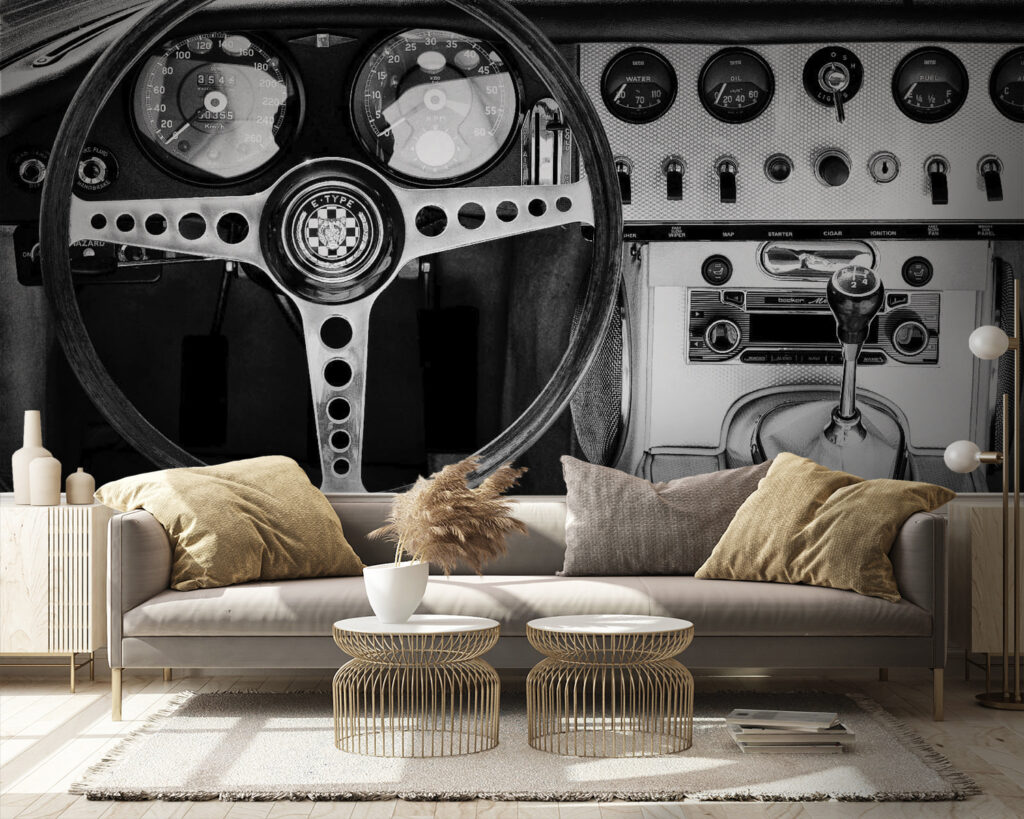 Cruscotto d’epoca in bianconero — ambiente 2