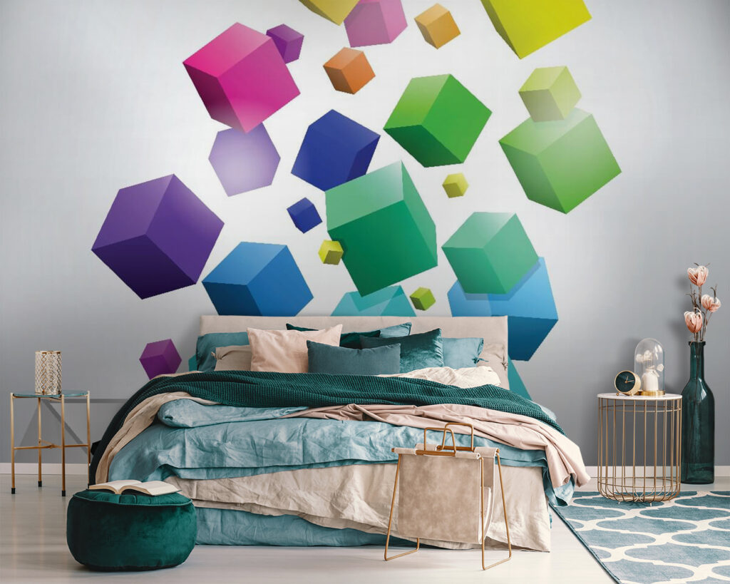 Cubi colorati in volo — ambiente 2