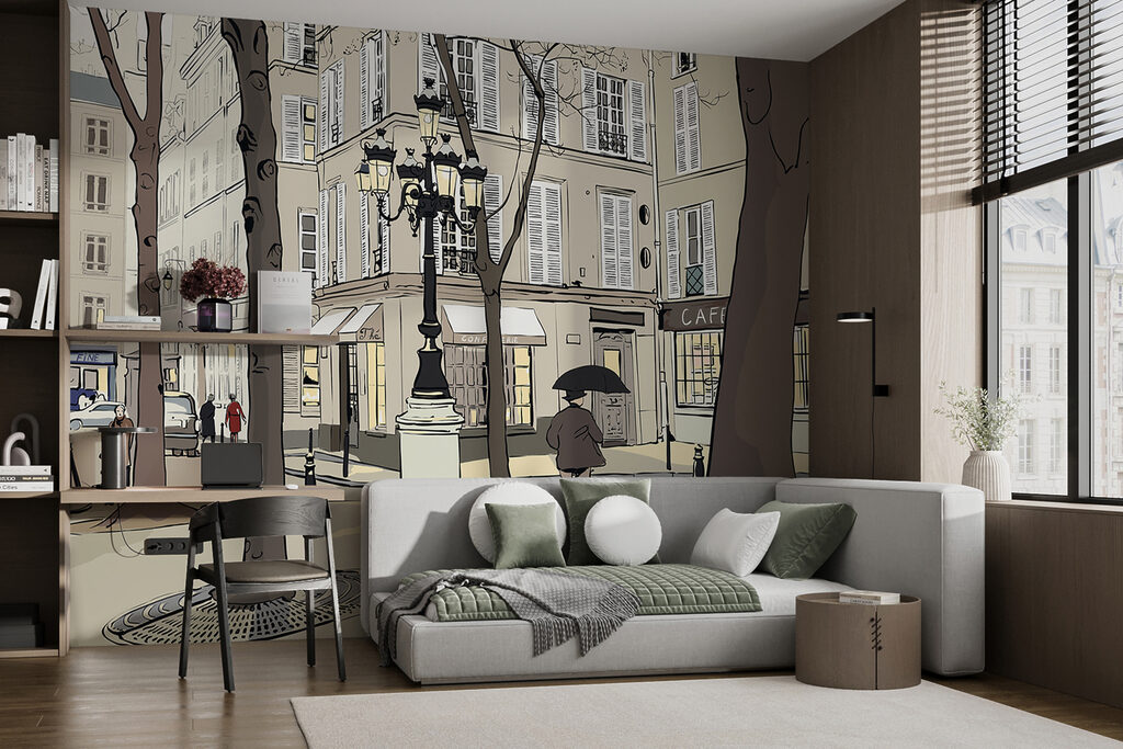Piazza silenziosa disegnata — ambiente 6