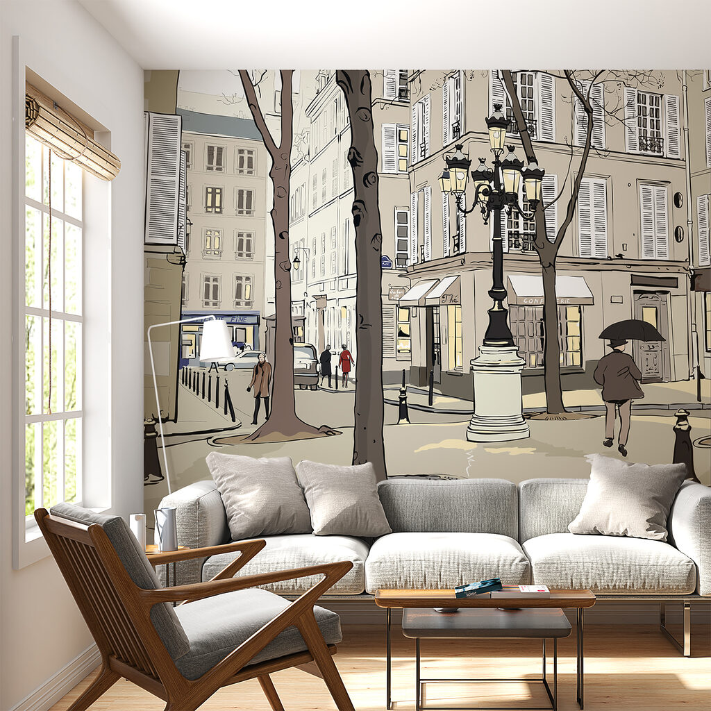 Piazza silenziosa disegnata — ambiente 7