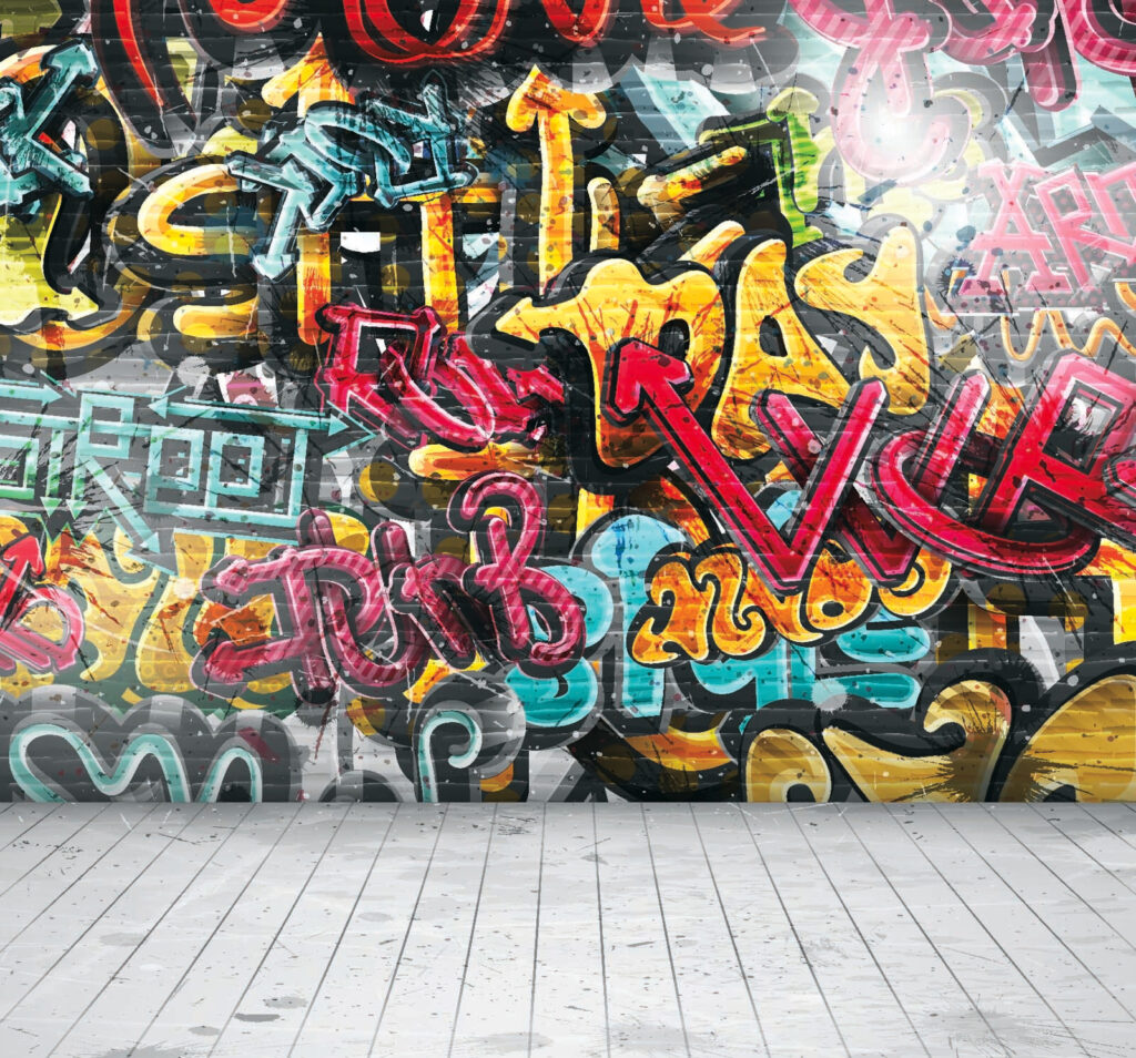 Muro pieno di graffiti — design completo