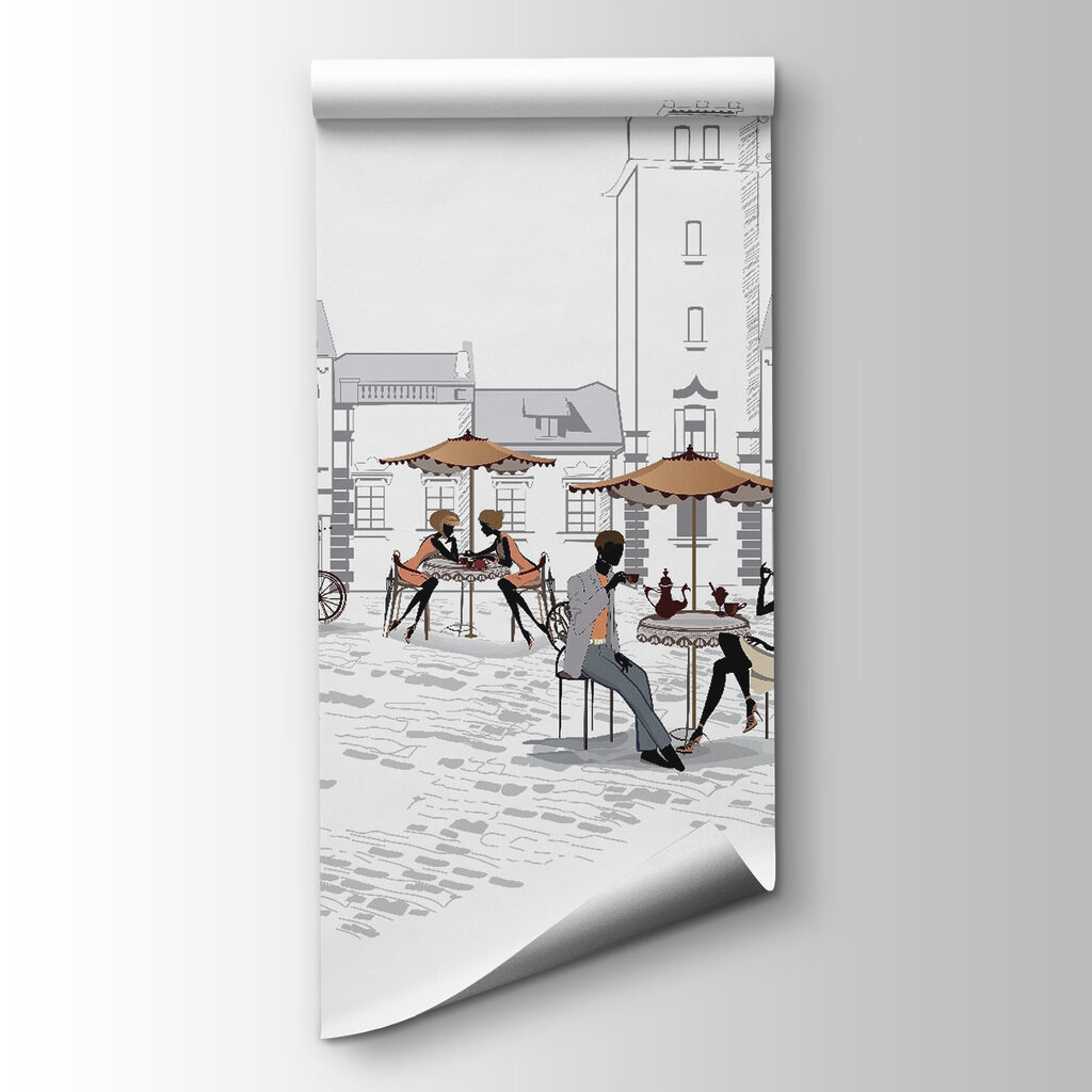 Piazza disegnata con figure — vista del prodotto