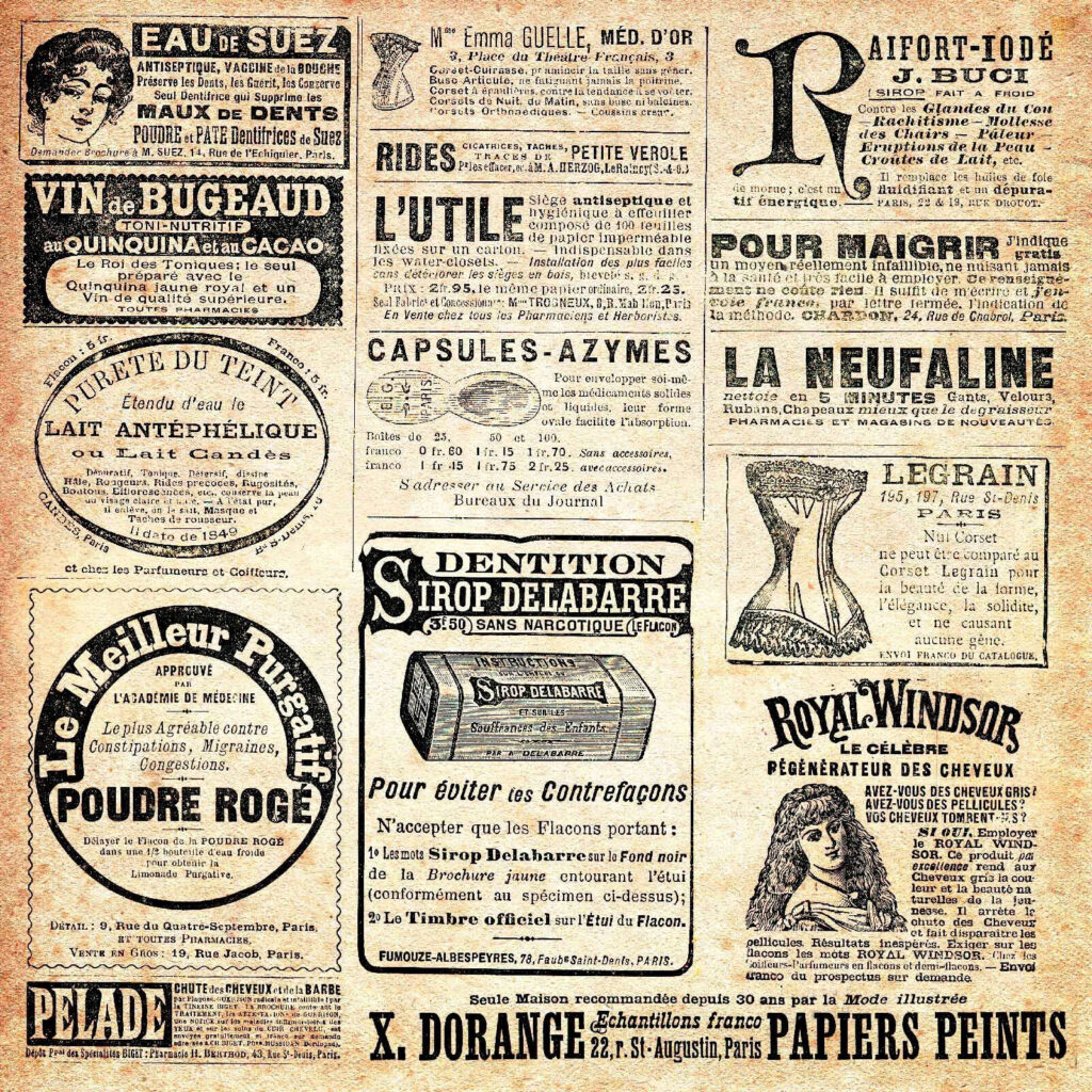Pagina di vecchi annunci — design completo