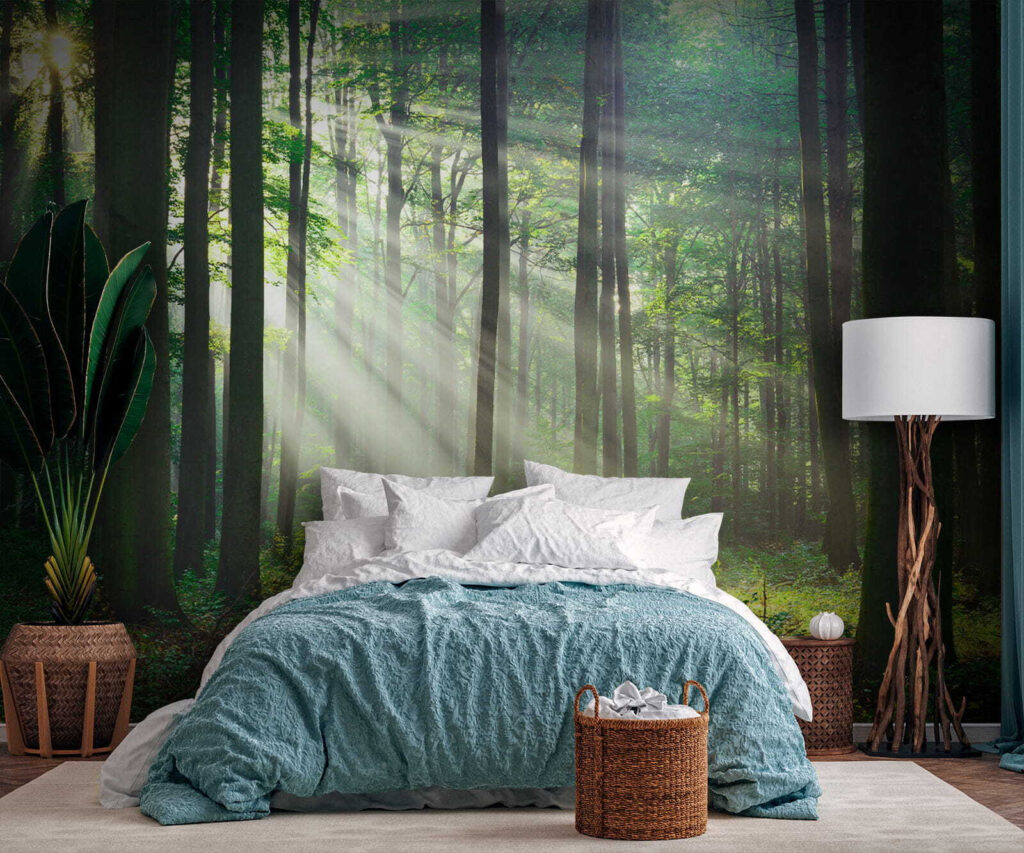 Luce tra tronchi dritti — ambiente 3