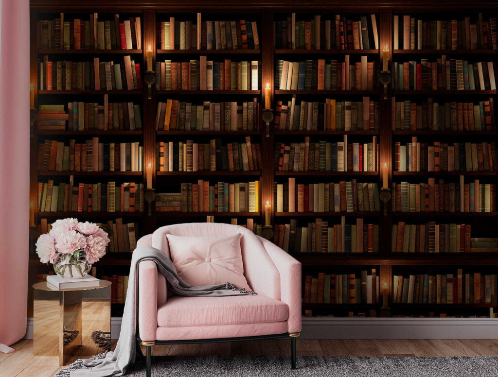 Biblioteca in ombra calda — ambiente 2