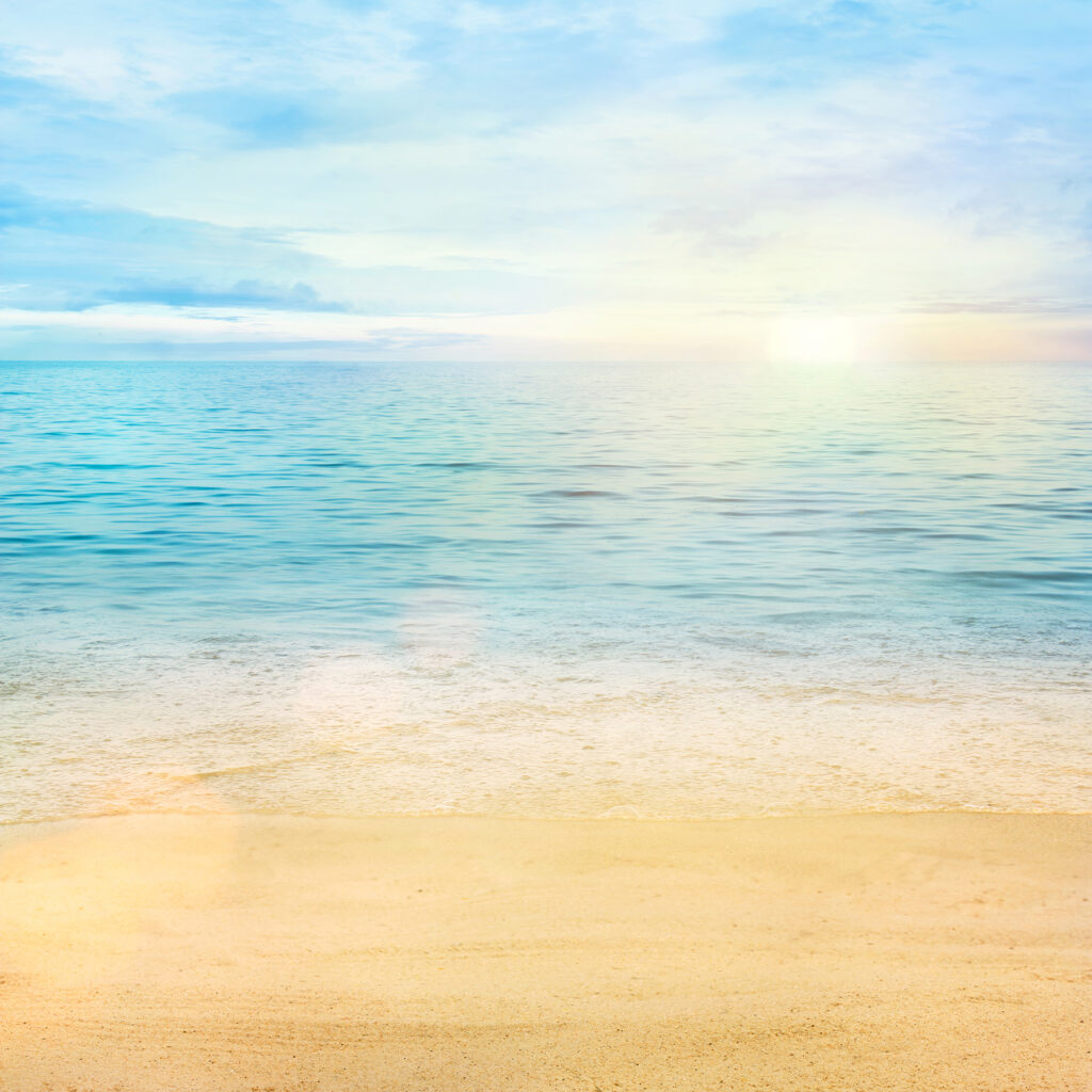Spiaggia nella luce mattutina — design completo
