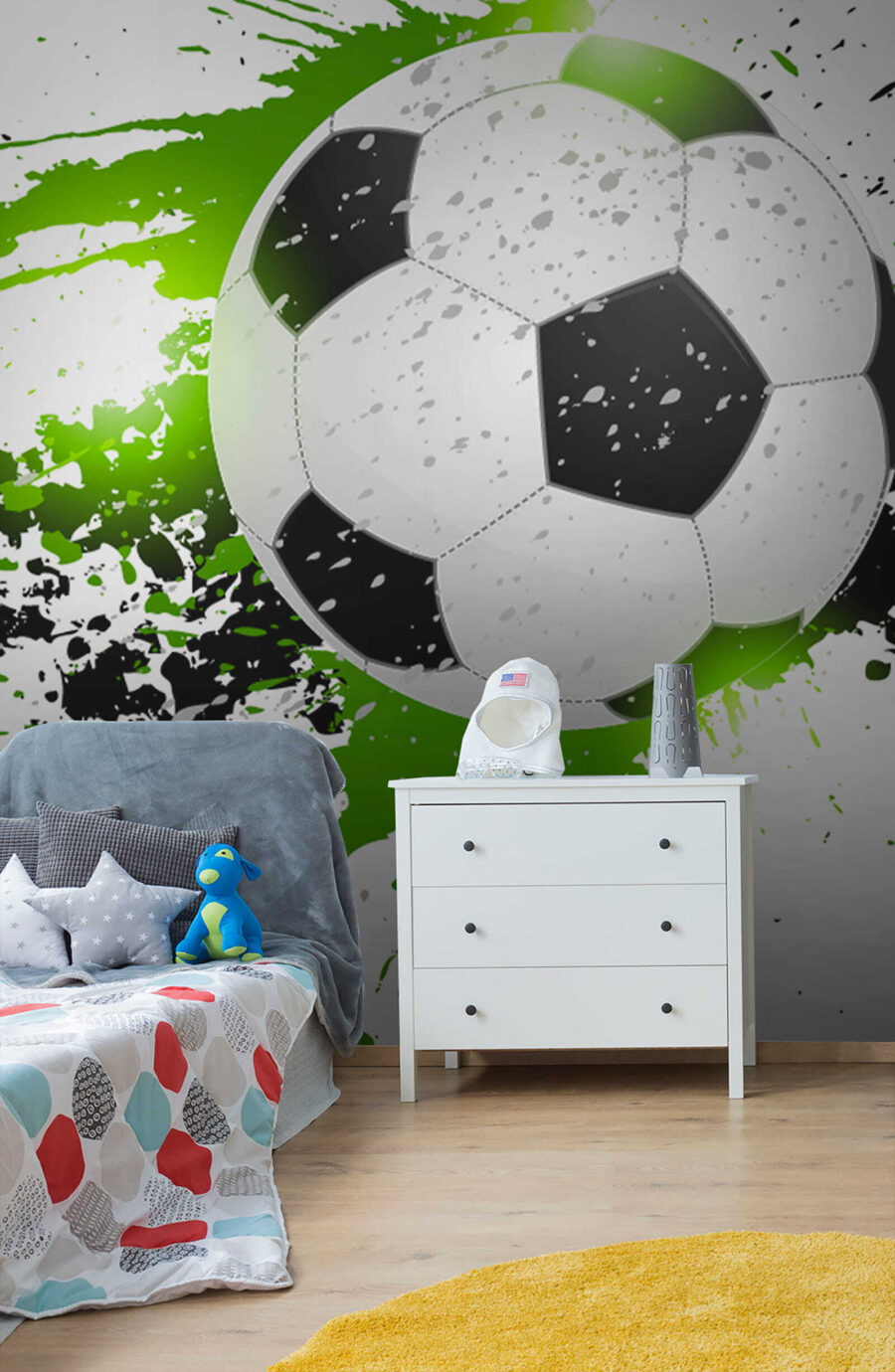 Pallone tra schizzi verdi — ambiente 3