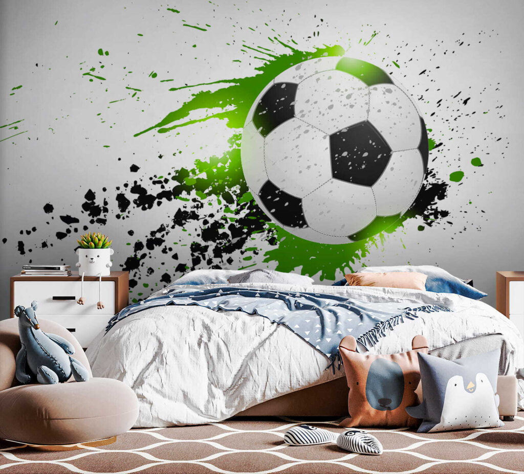 Pallone tra schizzi verdi — ambiente 4