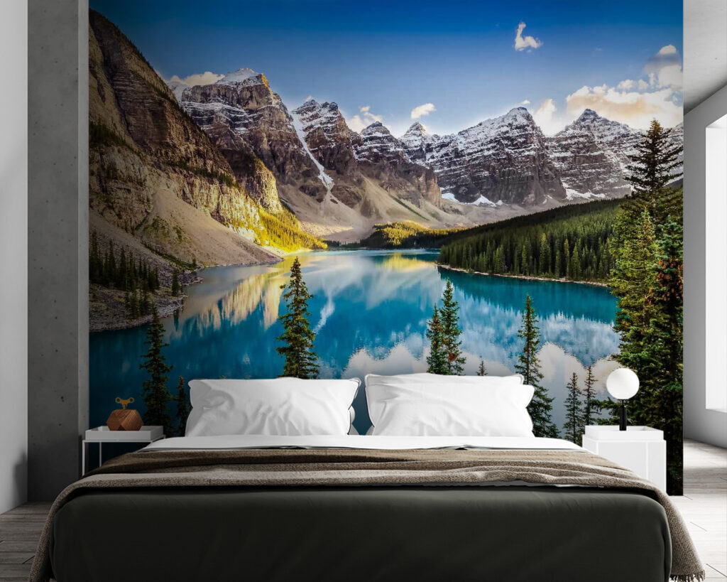 Riflesso blu sulle vette in un ambiente