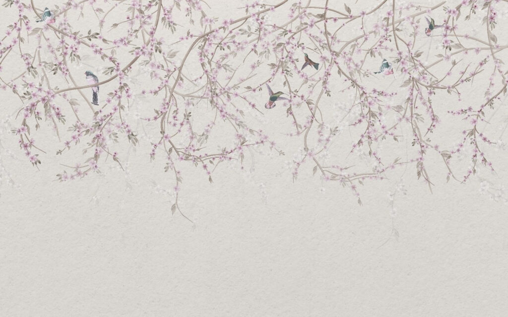 Rami pendenti in fiore — design completo