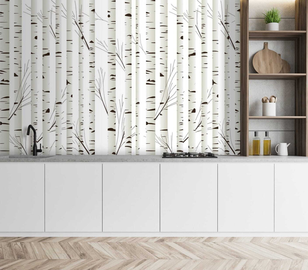 Betulle bianche disegnate — ambiente 3