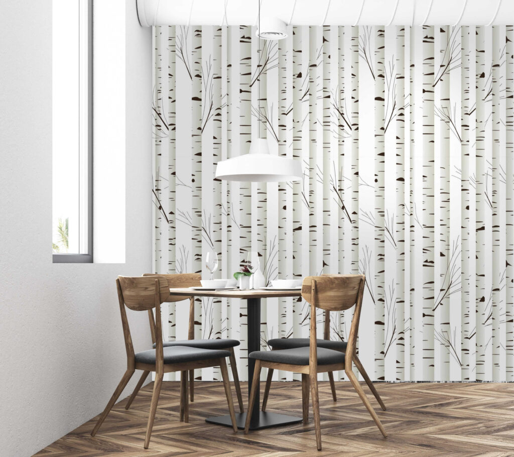 Betulle bianche disegnate — ambiente 1