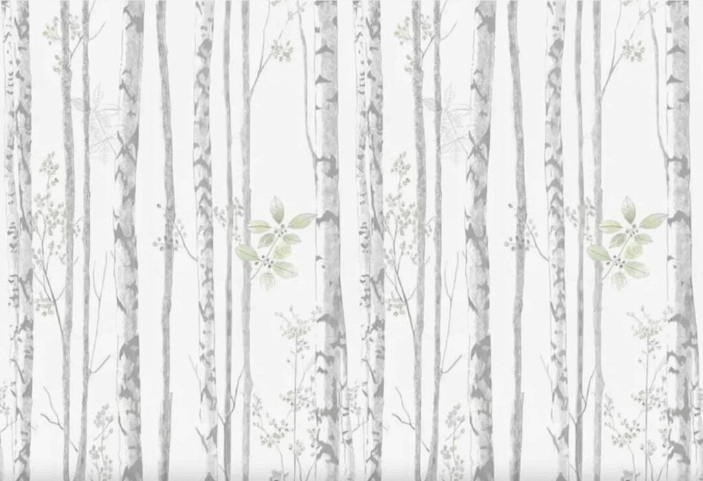 Betulle con foglie verdi — design completo