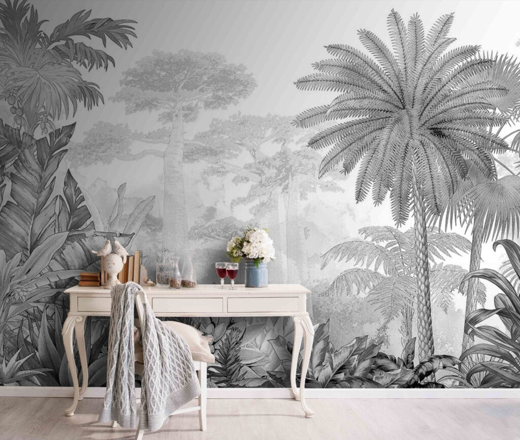 Palma alta disegnata in un ambiente