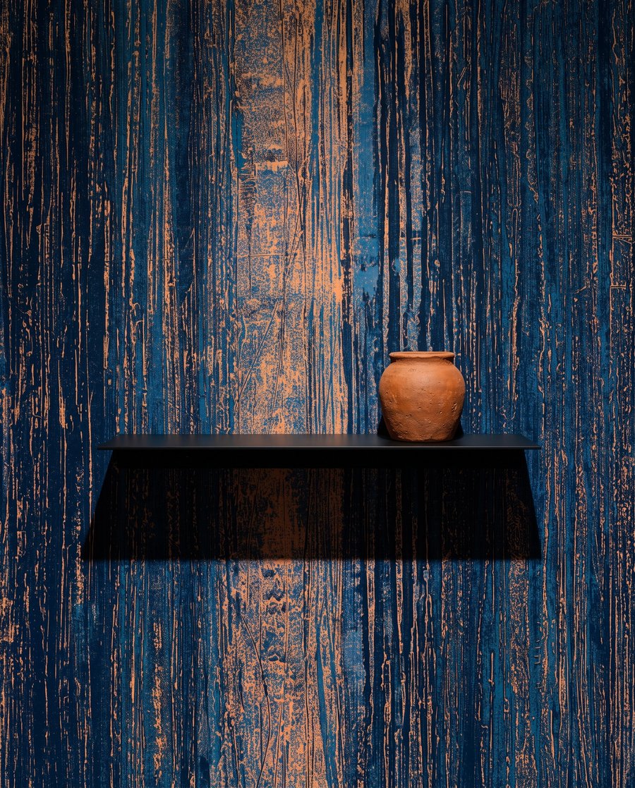 Strisce blu con ruggine — dettaglio