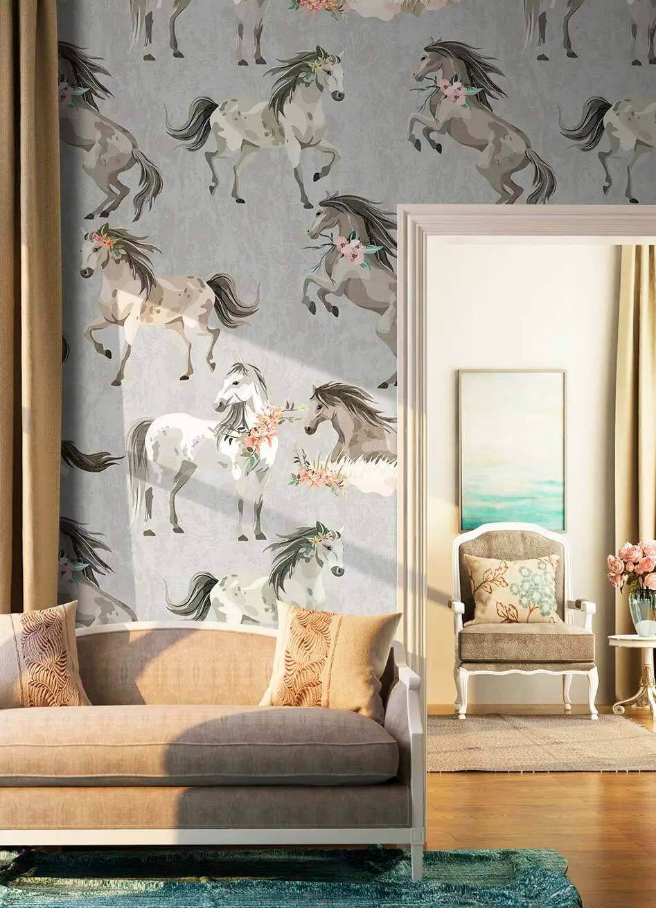 Cavalli ad acquerello — ambiente 1