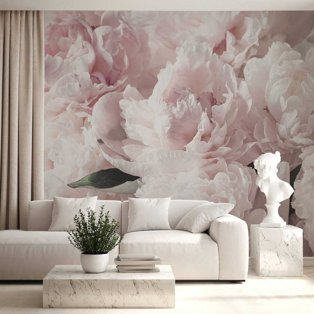 Peonie rosa chiaro fitte — ambiente 1